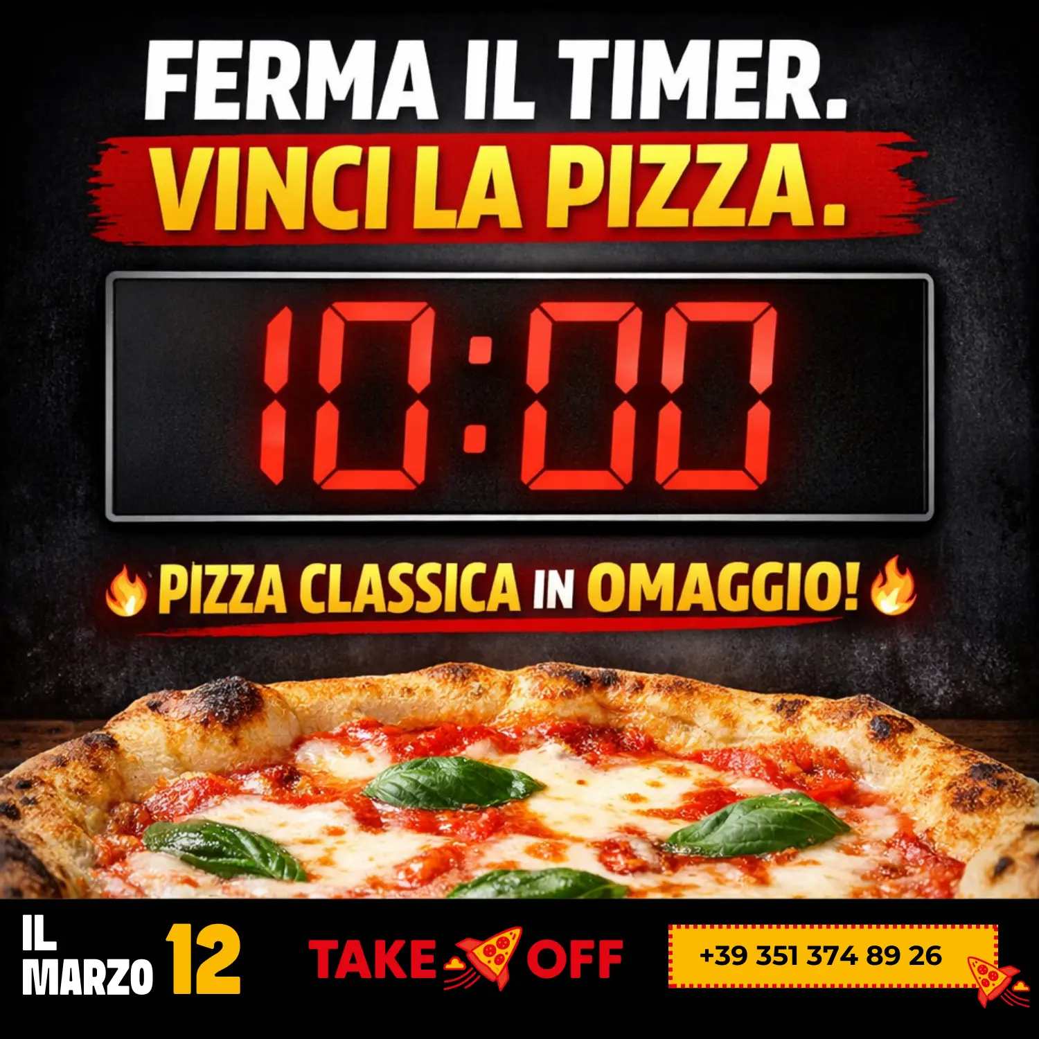 Sfida del Timer ad Aosta – Il 12 marzo vinci una pizza da Take Off
